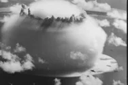 Aerial Shot Of Nuclear Bomb Testing, 1950S Stock Footage