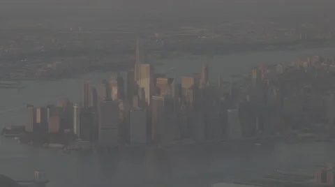 Aerial shot of NYC Stock Footage 61158001
