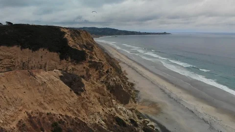 Aerial Shot Ocean Cliffs Fly By Stock Footage 91055155