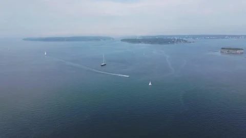 Aerial shot of the ocean Stock Footage 136507702