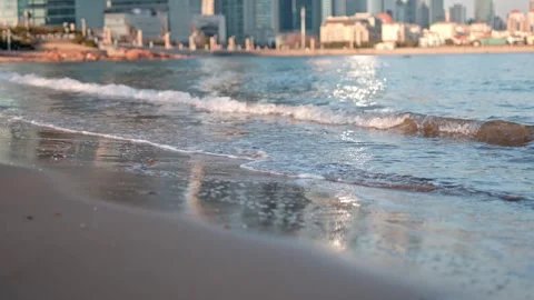 Aerial shot of ocean waves Stock Footage 270446776