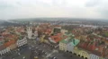 Aerial shot of old town with beautiful architecture, European red roof buildings 4k or 4k+ Resolution