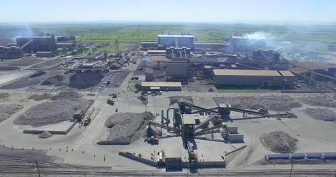 Aerial shot of ore processing plant at a mine Stock Footage 110710347