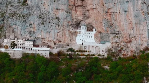 Aerial shot of the Ostrog Monastery Stock Footage 260483299