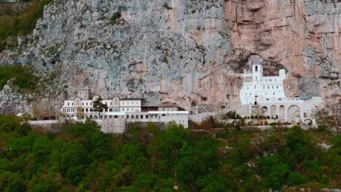 Aerial shot of the Ostrog Monastery Stock Footage 260483347