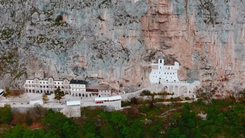 Aerial shot of the Ostrog Monastery Stock Footage 260498396