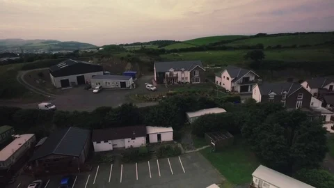 Aerial shot over Aberystwyth Stock Footage 90576051