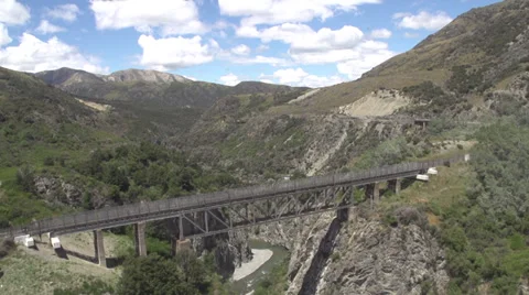 Aerial Shot over a bridge Stock Footage 34256074