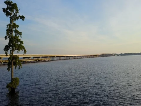Aerial shot over a bridge Video stock 83607115