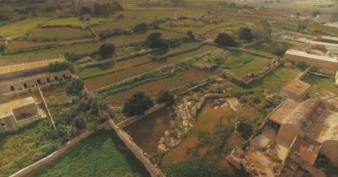 Aerial Shot over fields Stock Footage 61223255