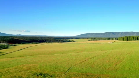 Aerial shot over the fields. Stock Footage 112653309