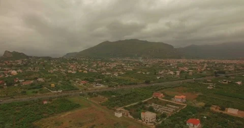 Aerial Shot over Highway in Palermo Stock Footage 76891153