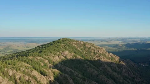 Aerial shot over the mountain range. Stock Footage 112919257
