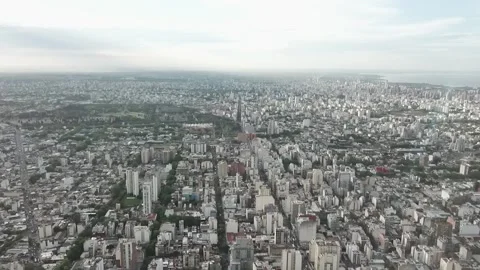 Aerial shot over Parque centenario in Almagro, Buenos Aires, Argentina Stock Footage 167531723