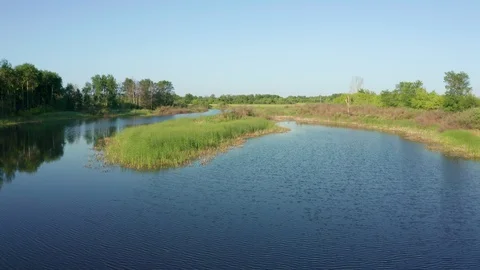 Aerial shot over the river. Stock Footage 111998377
