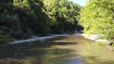 Aerial shot over stream 動画素材 195180930