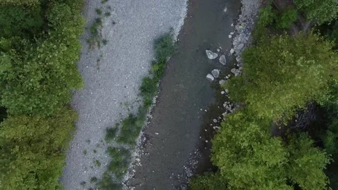 Aerial shot over stream 動画素材 195182418