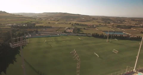 Aerial shot over a training field Stock Footage 61769015