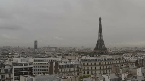 Aerial shot in Paris Stock Footage