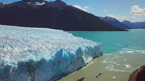 Aerial shot of Perito Moreno Glacier Stock Footage