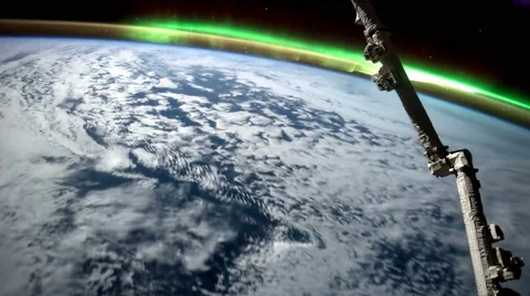 Aerial shot of planet earth in space from ISS. Time lapse 4k. NASA Stock Footage