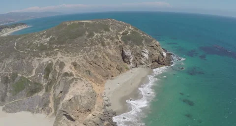 Aerial Shot of Point Dume and Pirates Cove in Malibu  Stock Footage 49711065