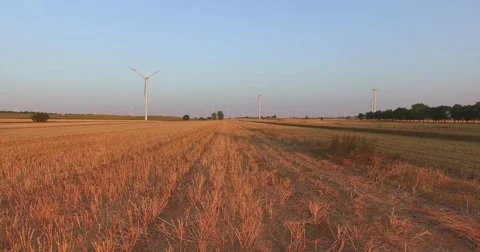 Aerial shot of Power Generating Windmills. Clean energy. 4K. 스톡 동영상 53759249