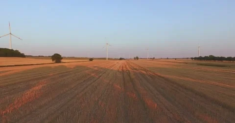 Aerial shot of Power Generating Windmills. Clean energy. 4K. Stock Footage 53761501