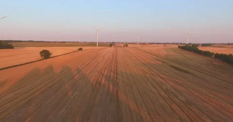 Aerial shot of Power Generating Windmills. Clean energy. 4K. 스톡 동영상 53763009