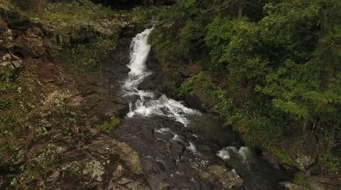 Aerial Shot Pulls Away From Daggs Falls Stock Footage 68918513