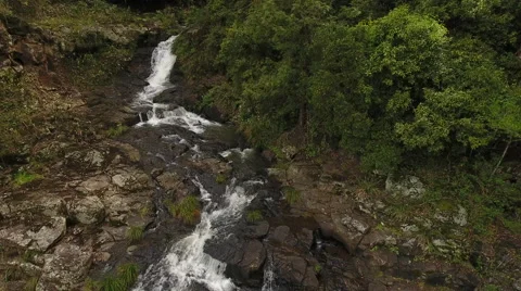 Aerial Shot Pulls Away From Daggs Falls Stock Footage 68922094