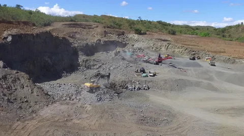 Aerial Shot of Quarry Construction Stock Footage 59840157