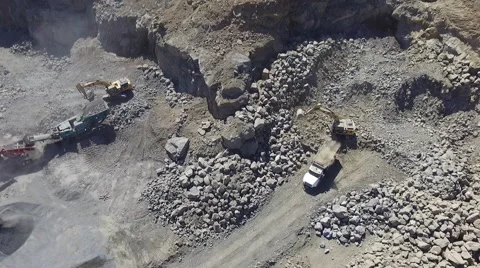 Aerial Shot of Quarry Construction Stock Footage 59840532