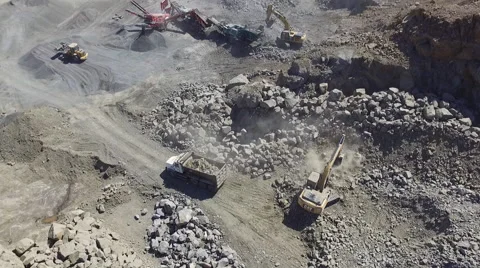 Aerial Shot of Quarry Construction Stock Footage 59840547