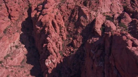 Aerial shot of red cliffs and mountains st george utah Stock Footage 75172905