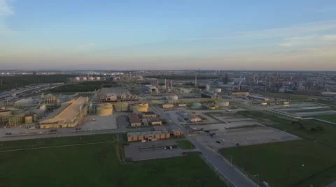 Aerial Shot of Refinery Stock Footage 65042249