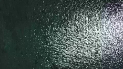 Aerial shot reflections of the sun on the surface of the lake2 Stock Footage 159093145