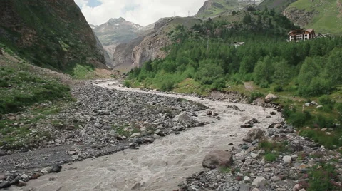 Aerial shot river between the mountains Stock Footage 68612468