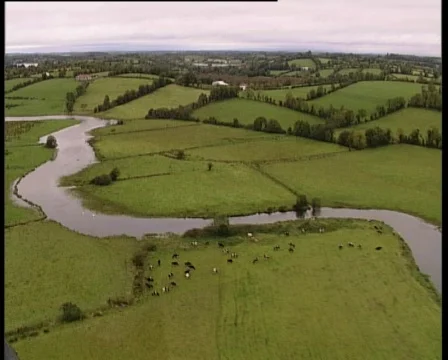 Aerial shot of river Video stock 689069