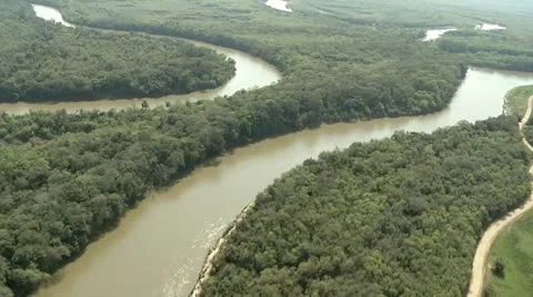 Aerial Shot Of A River Video stock 12112018