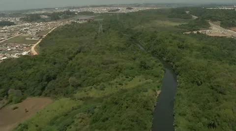 Aerial Shot Of A River Stock Footage 12112064