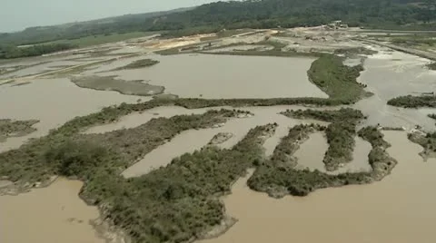 Aerial Shot Of A River Stock Footage 12112071