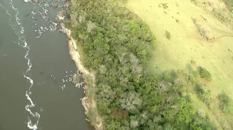 Aerial Shot Of A River Stock Footage 12143586