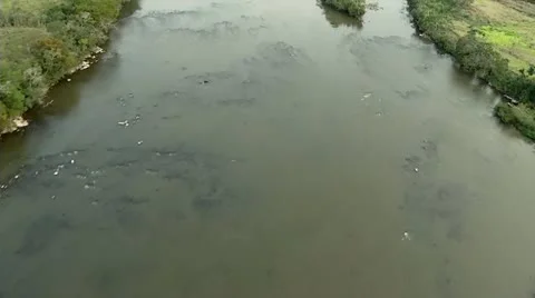 Aerial Shot Of A River Stock Footage 12143591