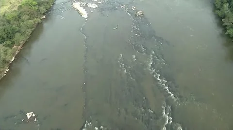 Aerial Shot Of A River Stock Footage 12143593