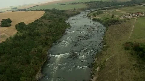 Aerial Shot Of A River Stock Footage 12151352