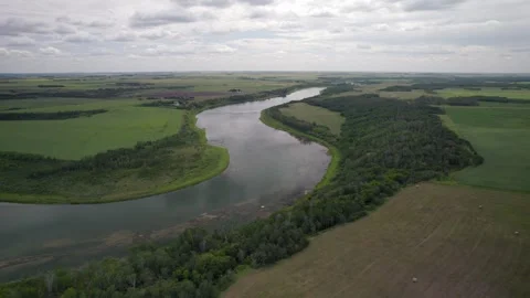 Aerial shot of river Stock Footage 261712417