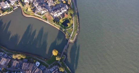 Aerial shot of River, Island view, walburg, Netherlands 库存影片 100719657
