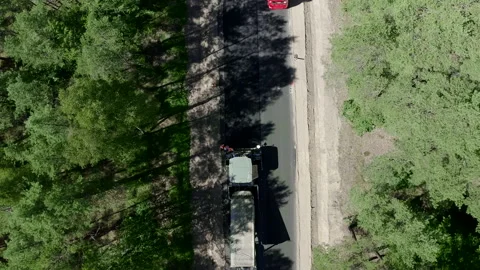 Aerial Shot Of A Road During The Constructing Process With Cars Video stock 142009936