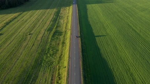 Aerial shot of the road. Stock Footage 112197880
